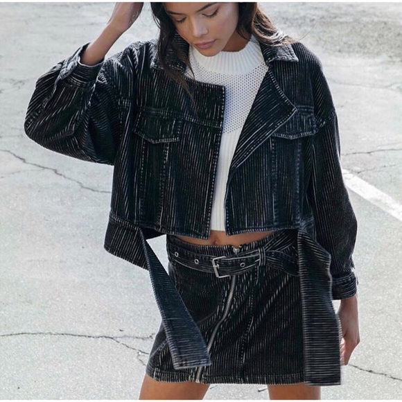 Black Corduroy Moto Set - Picture 4 of 7